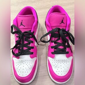 Jordan Women's Fuchsia and White Sneakers